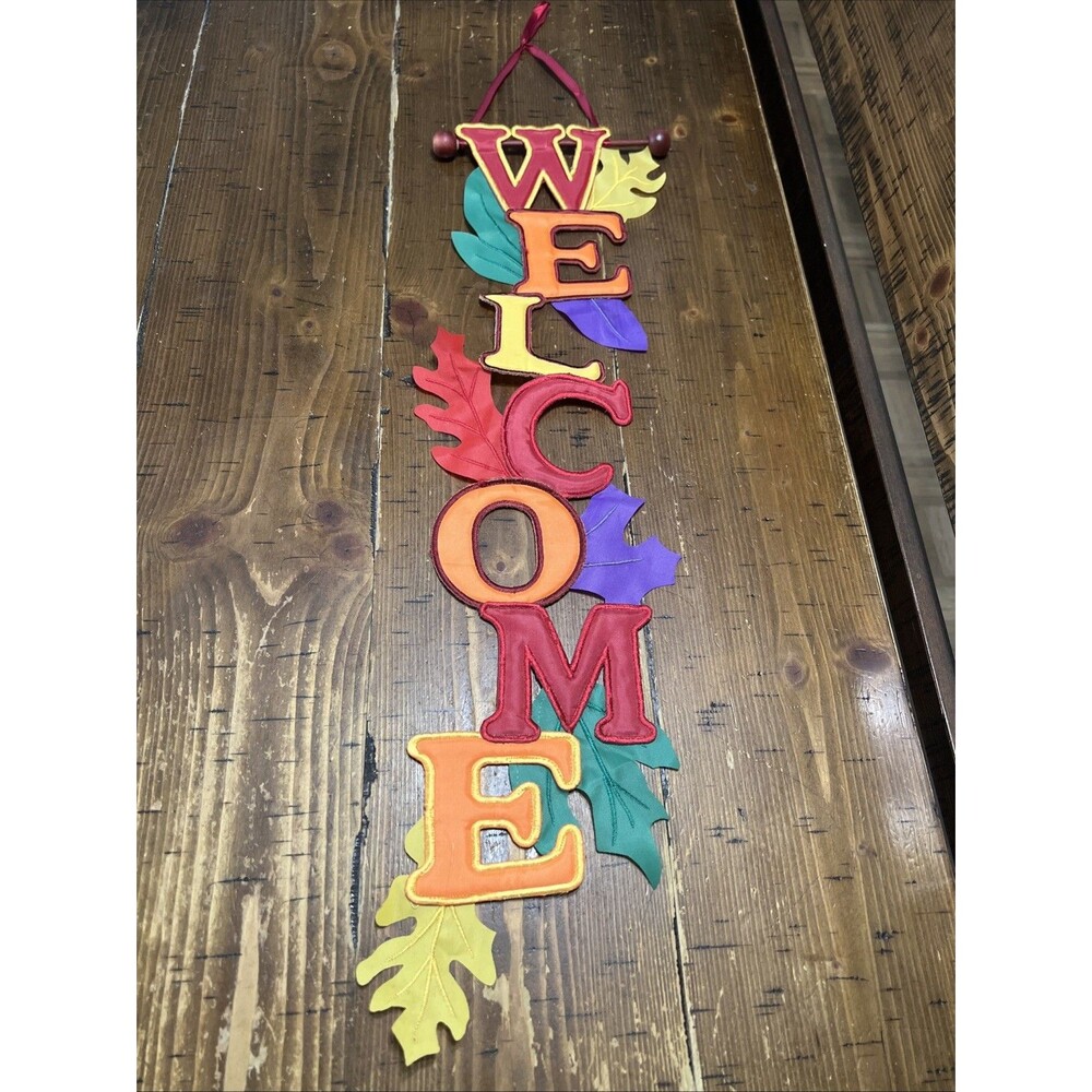 Porch Flag Fall Welcome Wind Sock Wall Hanging